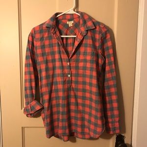 Women’s pink plaid J Crew shirt